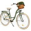CITY-FAHRRAD Milord mit Weidenkorb, 26 Zoll, Khaki, 1-Gang - Grün, Metall (46cm) - Milordbikes