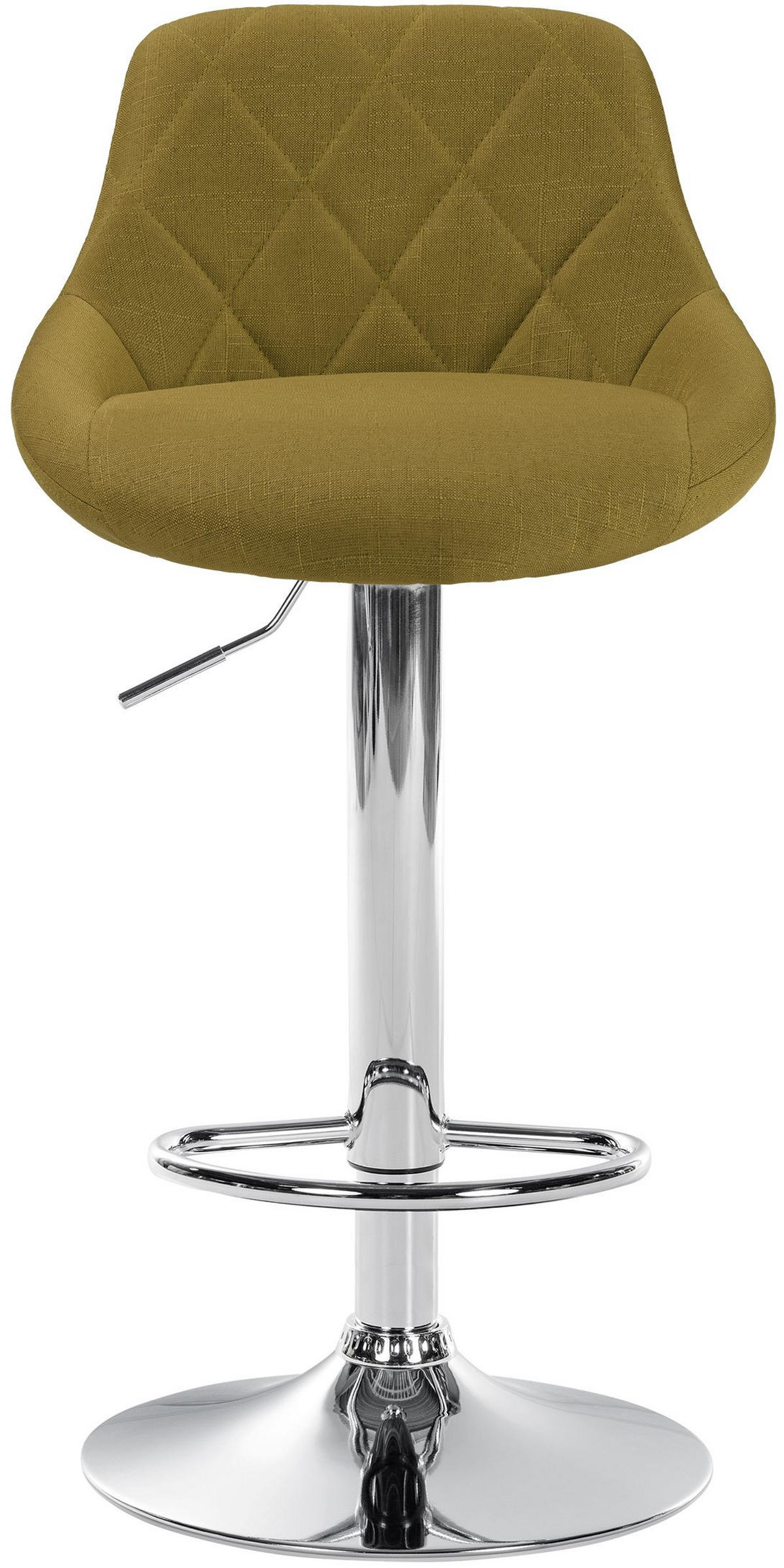 BARHOCKER Stoff grün - Chromfarben/Grün, Textil/Metall (46/83/49cm) - CLP