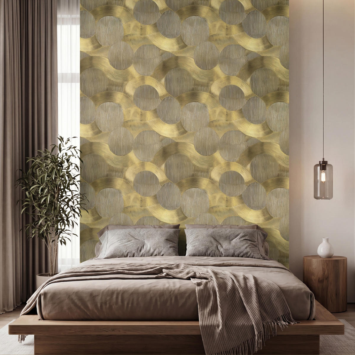 TAPETE - Modern - Geometrisch - Gold - 200x300 cm - Goldfarben, Papier (200/300cm) - OnlyWow