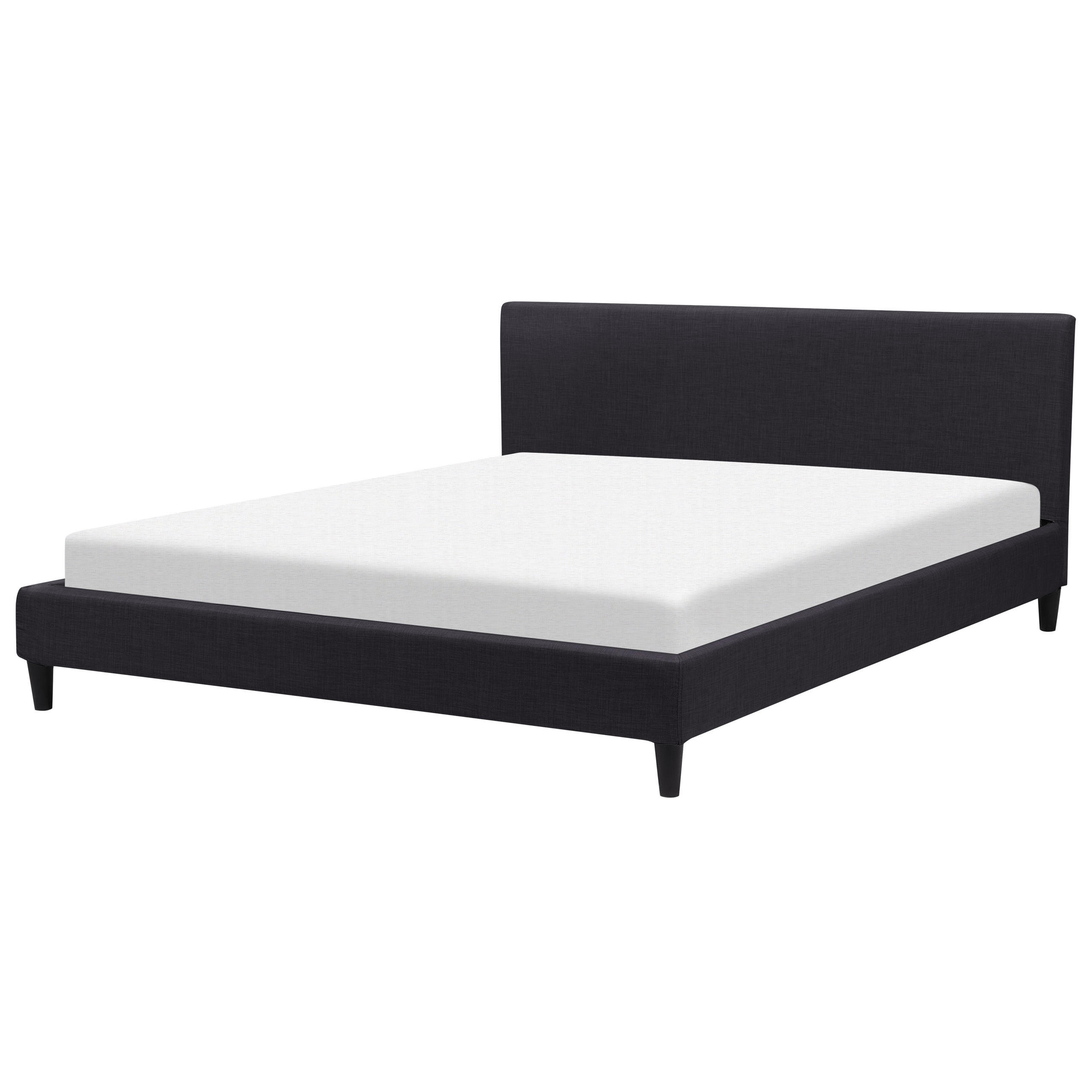 POLSTERBETT 180/200cm Schwarz Fitou - Schwarz, Textil (180/200cm) - Beliani