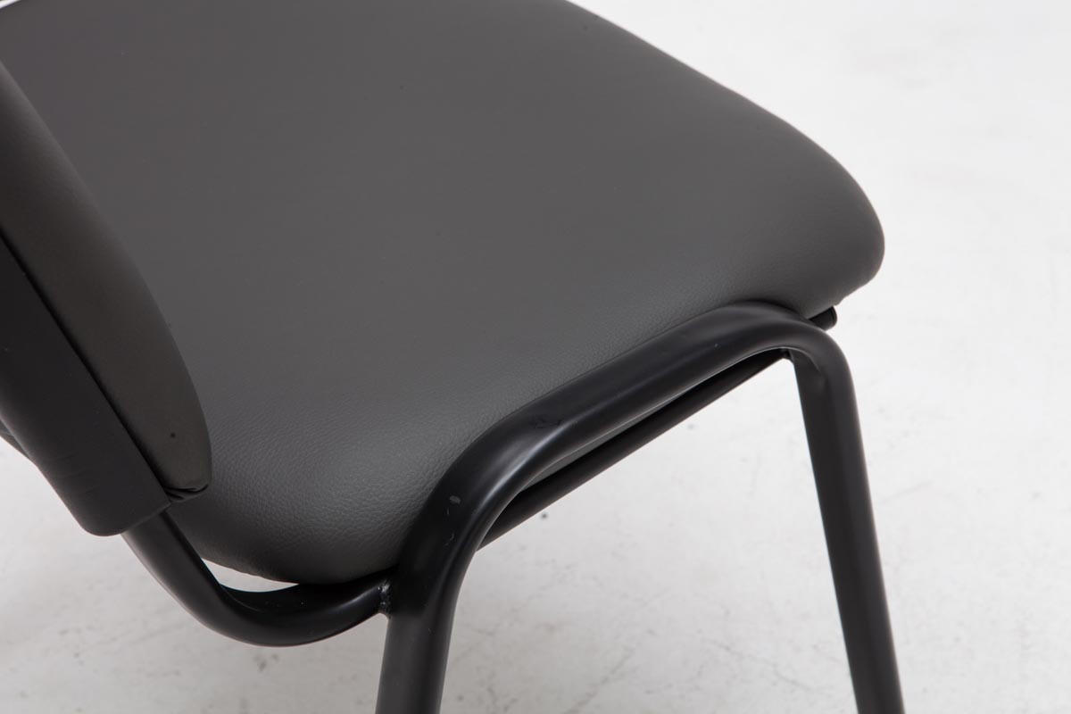 BESUCHERSTUHL Keen, Kunstleder mit Gestell Schwarz / Bezug Grau - Schwarz/Grau, Textil/Metall (54/79/48cm) - TPFLiving