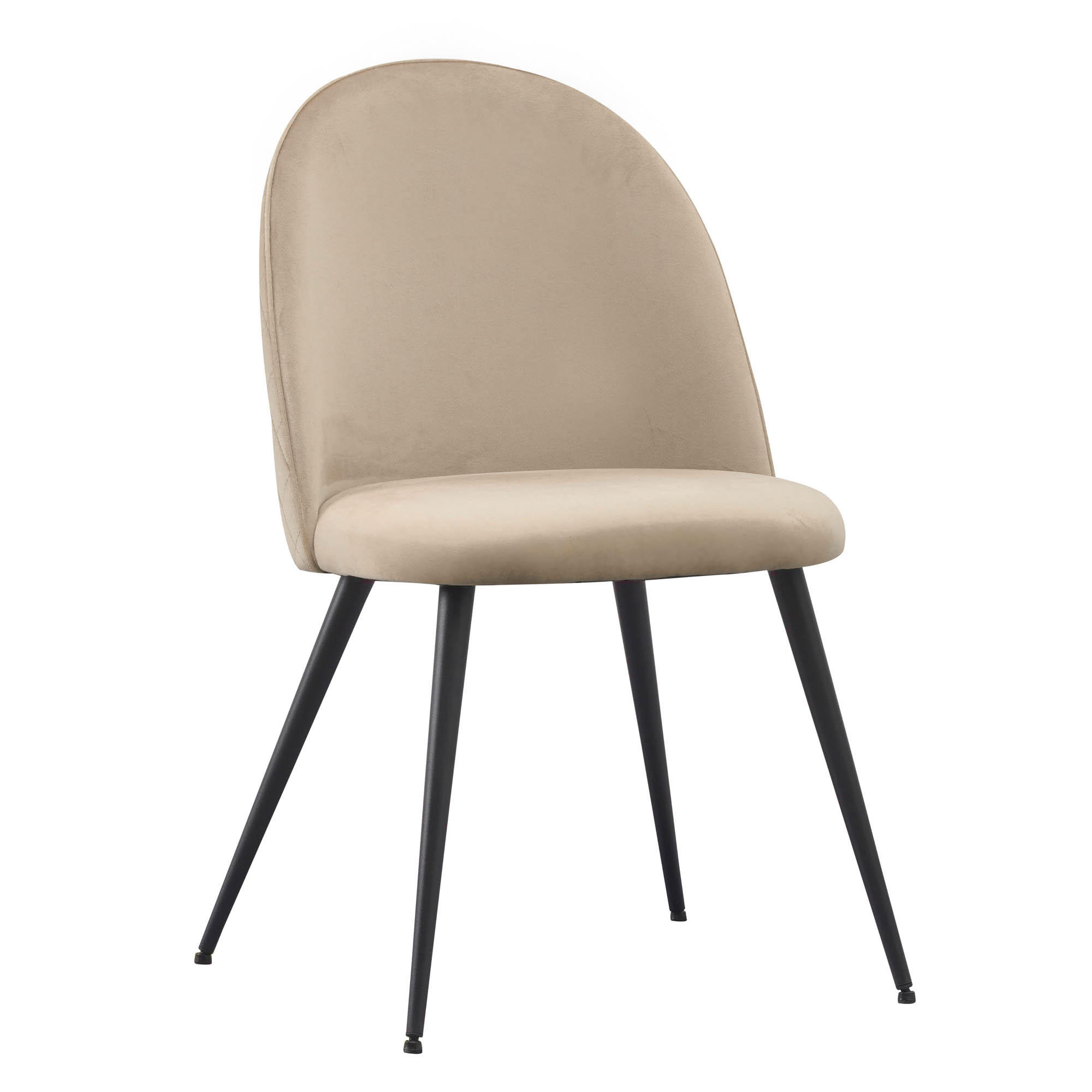 STUHL CAPO Samtbezug Metallbeine 4er Set Beige - Beige, Textil/Metall (53/84/44cm) - Albatros
