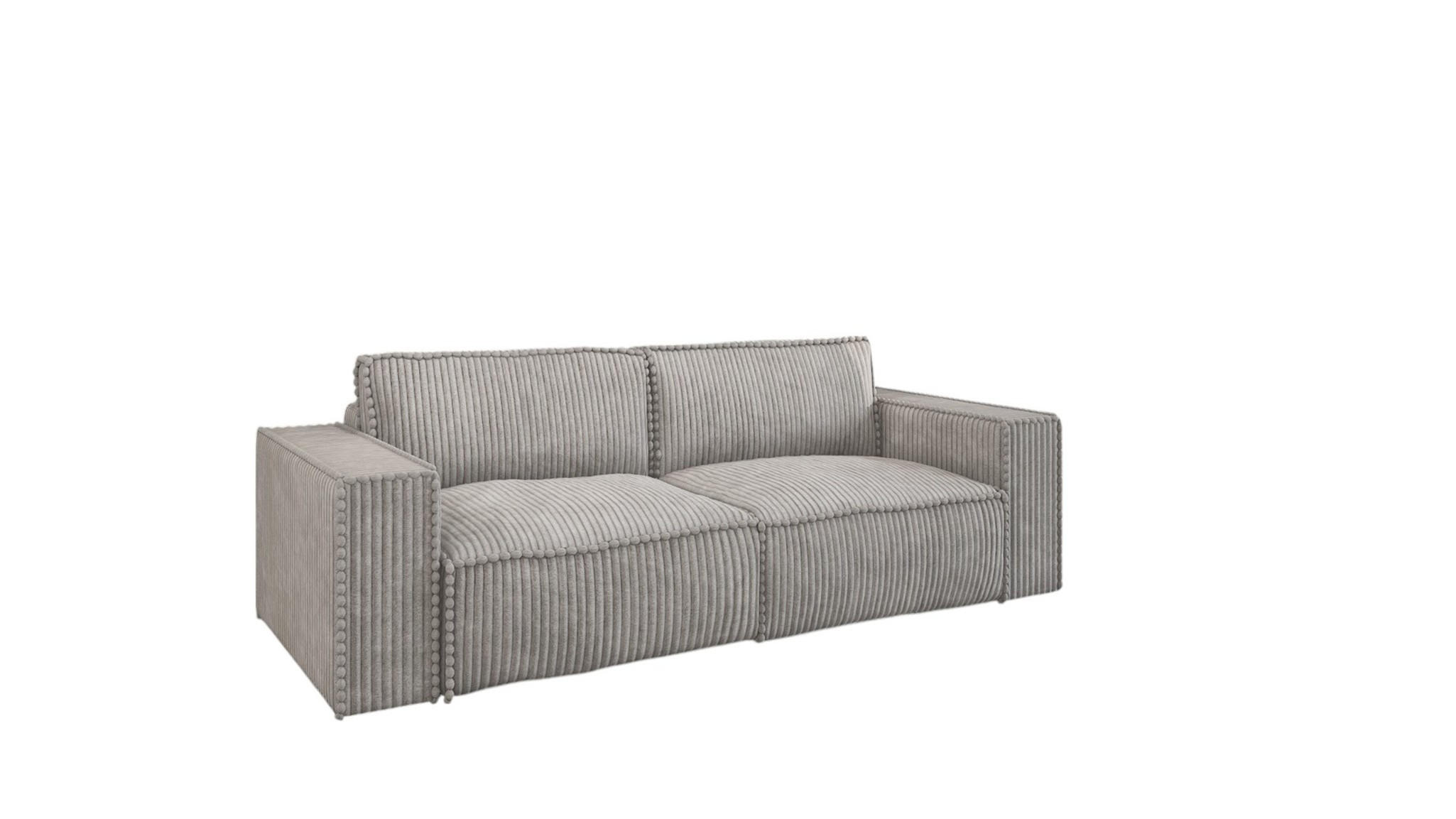 Fun Möbel Schlafsofa Hellgrau 240x86x102 cm