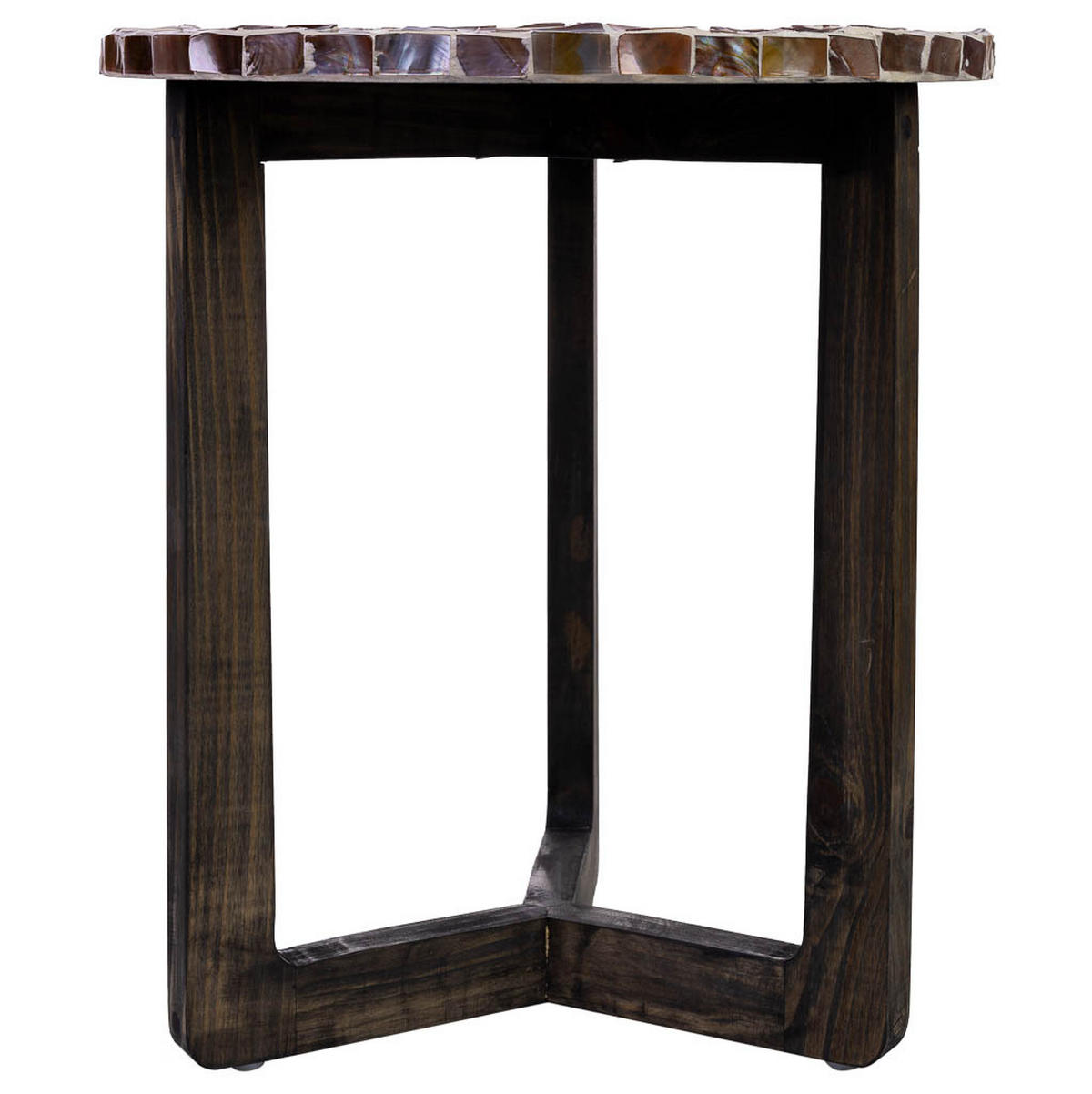 TISCH aus Holz und Capiz, braun, 40x45cm - Braun, Holz (40/40/45cm) - Wanderlust