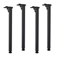 4xTISCHBEINE - Schwarz, Kunststoff/Metall (10/71/14cm) - Relaxdays