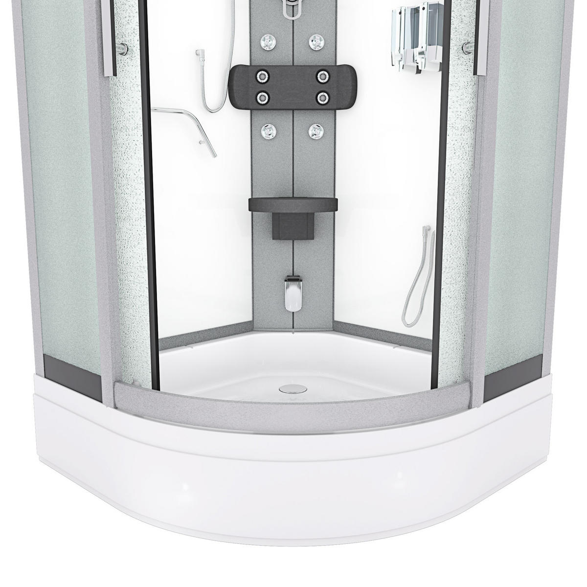 DAMPFDUSCHE Duschkabine D58-50M2-EC Weiß 90x90 - Weiß, Glas/Kunststoff (90/90/225cm) - AcquaVapore by Sandra Jentho