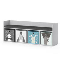 KINDERSITZBANK Luigi Weiß 107.2 x 88.6 cm 4 Fächer, mit Faltboxen grau - Weiß, Holzwerkstoff (107.2/88.6/30.9cm) - Vicco