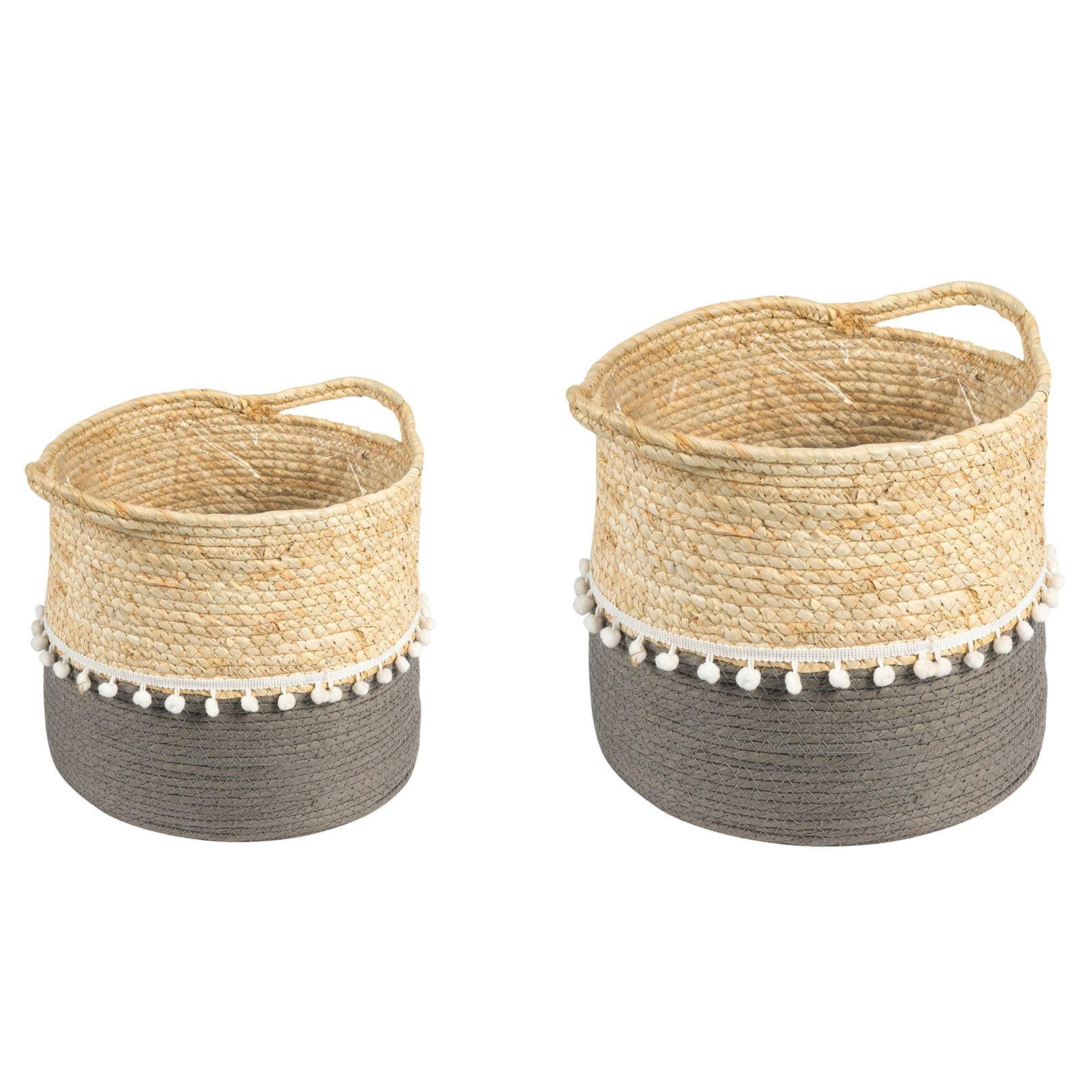 PFLANZKORB YUMI - Grau, Kunststoff (32/39cm) - IDIMEX