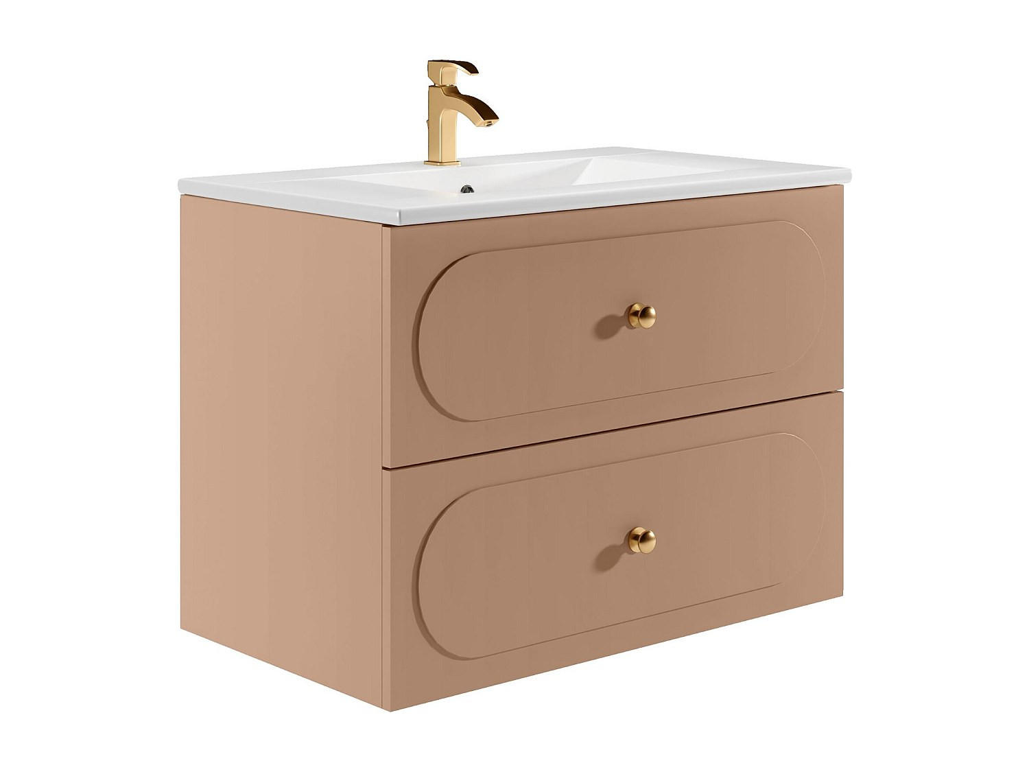 EINZELWASCHTISCH - 80 cm x 46 cm - Holz, Platte - Puderrosa - SATOBAL - Hellrosa, Holz (80/60/46cm) - Vente-Unique