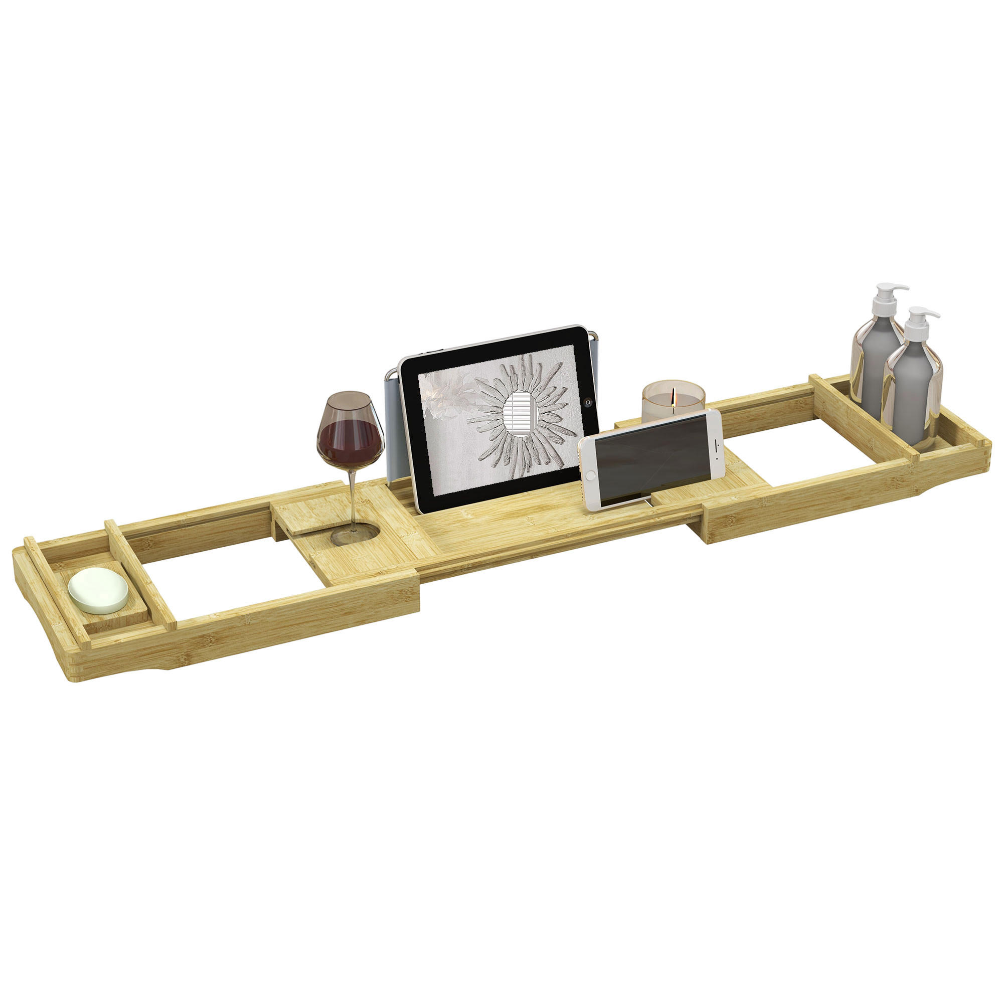 BADEWANNENREGAL DE-17350 - Naturfarben, Naturmaterialien (23/4.5/109cm) - ComfortXL