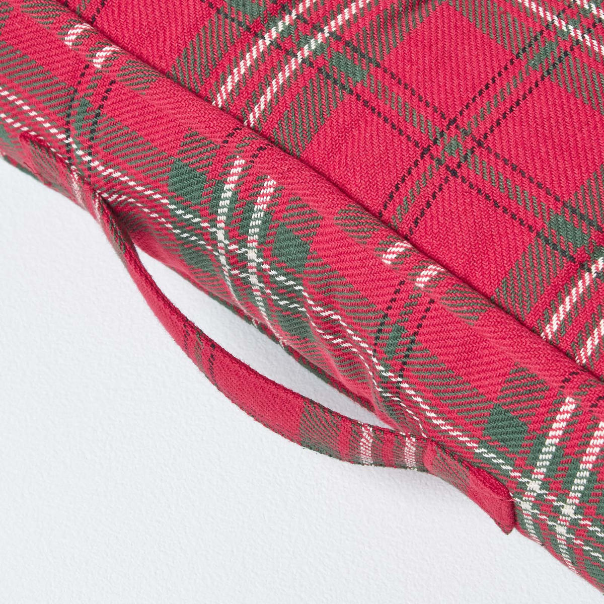 SITZKISSEN rot-grün kariert 50/50/10 cm – Baumwolle - Rot, Textil (50/50/10cm) - Homescapes