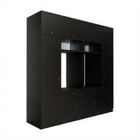 WASCHMASCHINENSCHRANK Serie 1 224cm Breit, 230cm Hoch - Schwarz, Holzwerkstoff (224/230/67cm)
