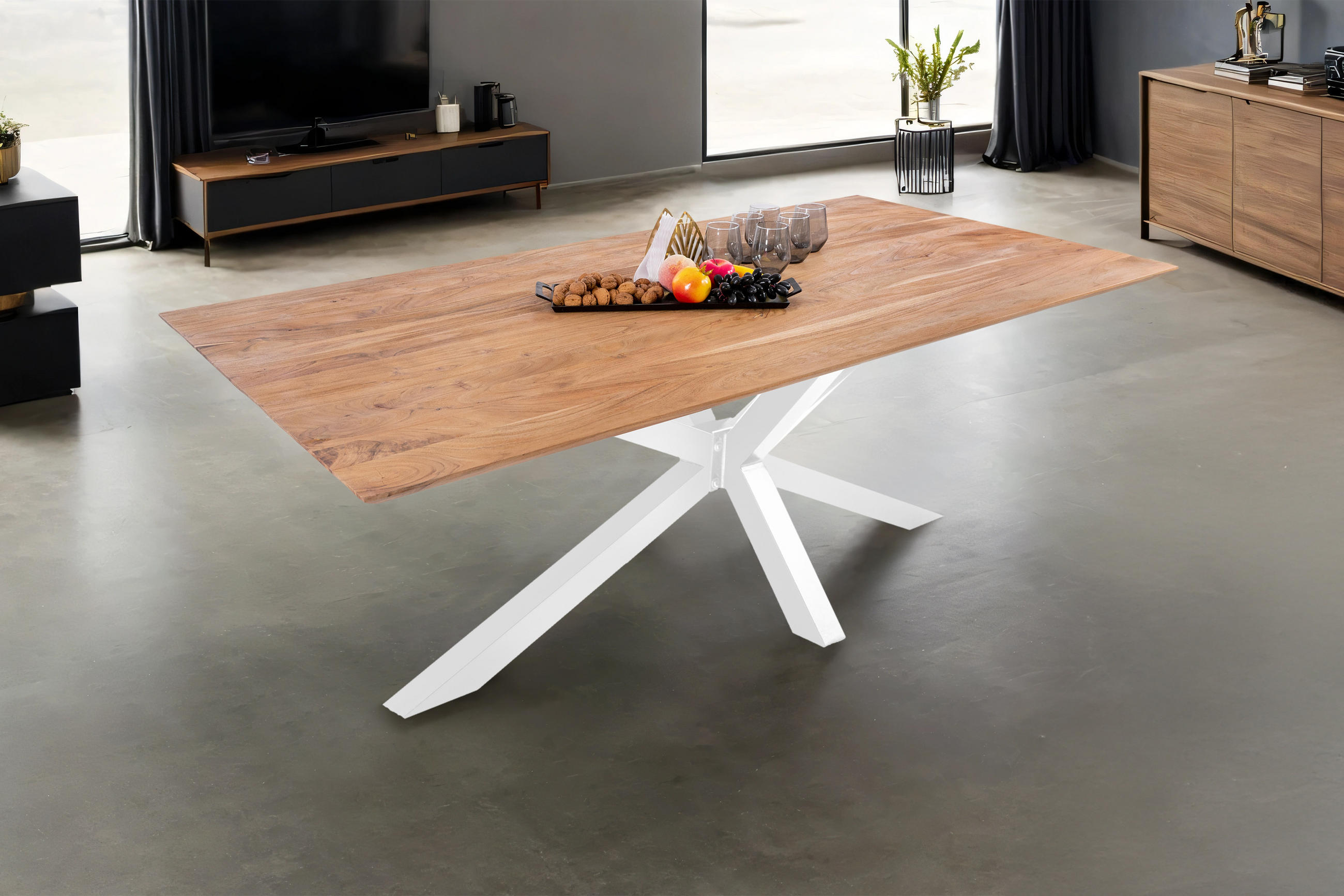 ESSTISCH DEAN - Alteiche/Eichefarben, Holz (200/77cm) - SAM
