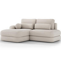 ECKSOFA RIPELI L-Form mit Schlaffunktion & Bettkasten – Modernes 3-Sitzer Sofa, Wellenfederung, 217 × 175 cm - Schwarz/Weiß, Kunststoff (217/175cm) - Wohnideebilder