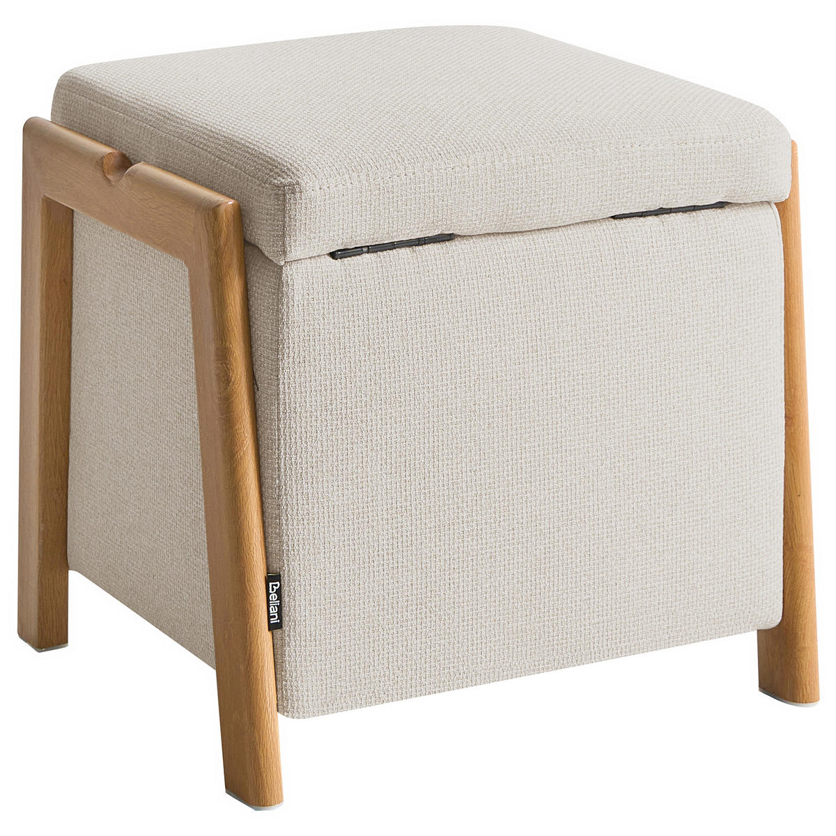PUF s úložným prostorem Látka 45 cm Světle béžový Edland - béžová, textil (45/44/43cm) - Beliani