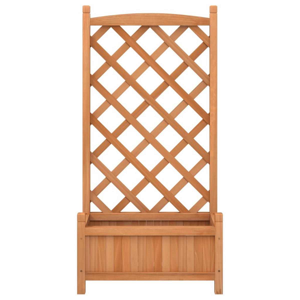 PFLANZKÜBEL Mit Spalier Braun Massivholz Tanne - Braun, Holz (55/110/29.5cm) - vidaXL