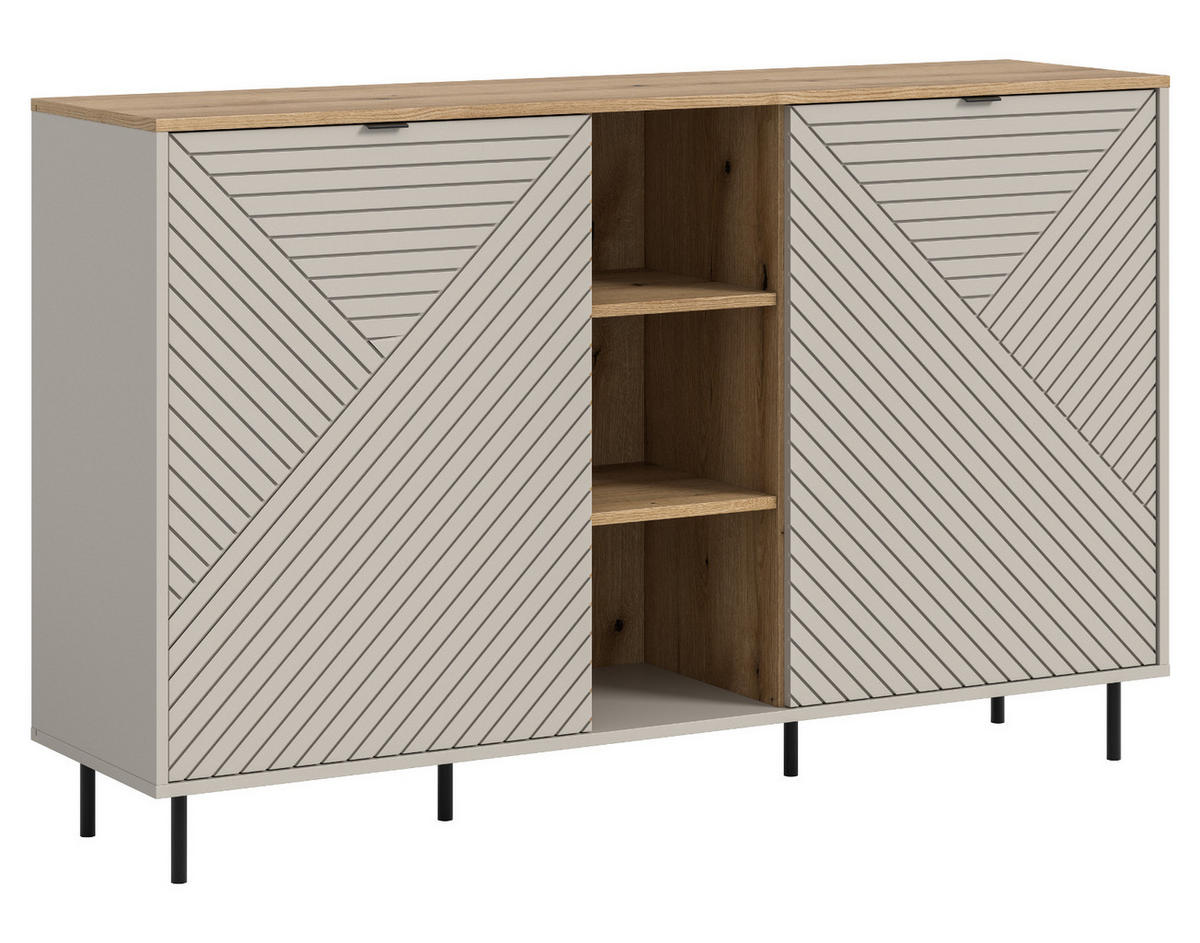 SIDEBOARD Kaschmir, Evoke Eiche 154 x 95 cm, Kommode in modernem Design - Kaschmir/Eichefarben, Holzwerkstoff/Metall (154/95/40cm) - Inn.Furn
