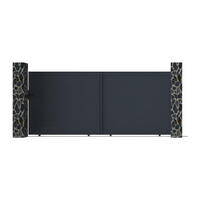 GARTENTOR Schiebetor - 416 x 180 cm - voll - Aluminium - Anthrazit - NAZARIO - Anthrazit, Metall (390/178cm) - Vente-Unique