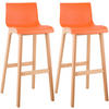 BARHOCKER 2er Set Holz Orange - Eukalyptusholzfarben/Orange, Holz (41/102/46cm) - CLP