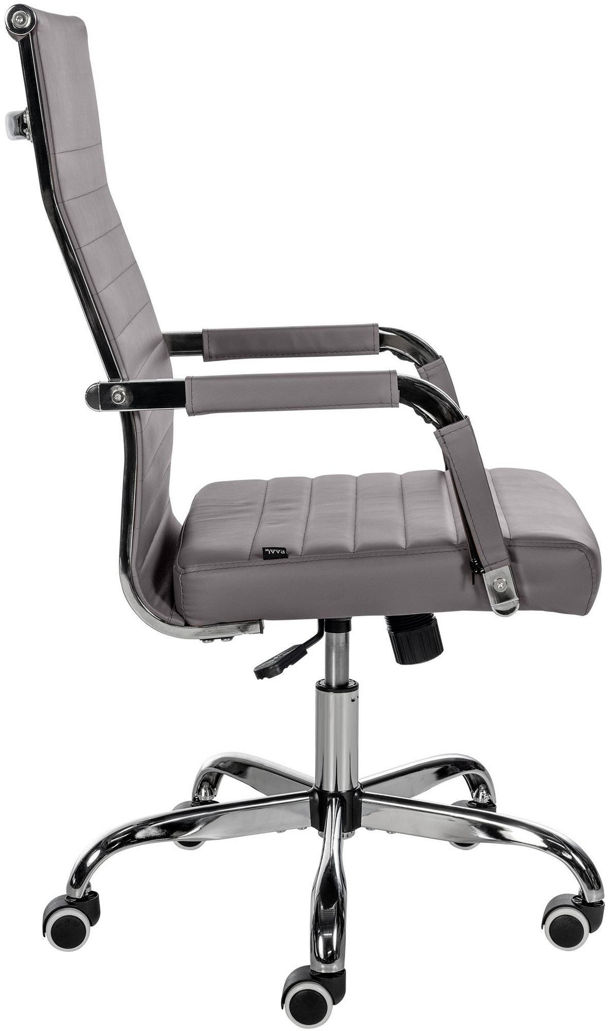 DREHSTUHL Lederlook grau - Grau, Textil/Metall (51/98/63cm) - CLP