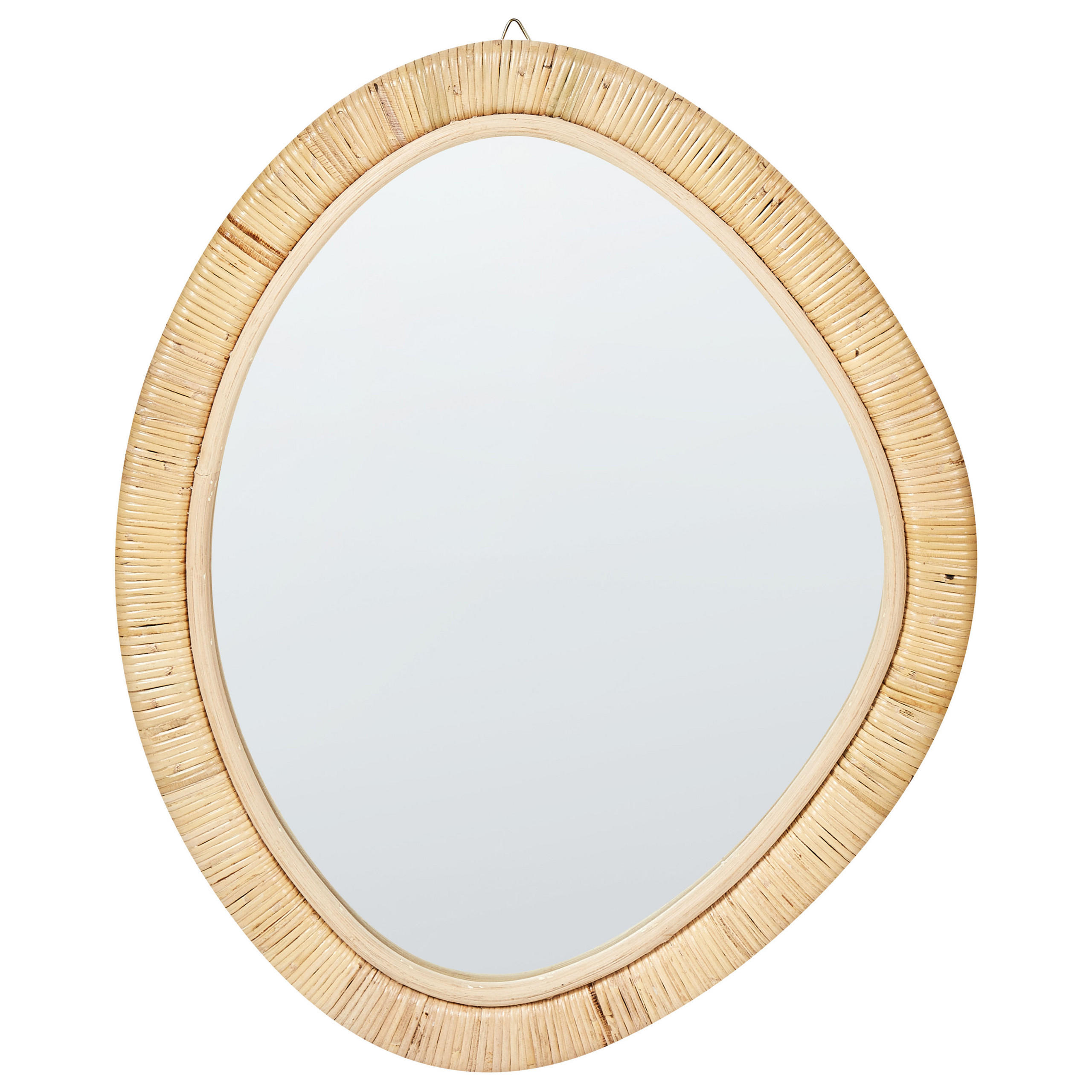 WANDSPIEGEL aus hellen Rattan 50/60 cm Zaatari - Naturfarben, Glas (50/5/60cm) - Beliani