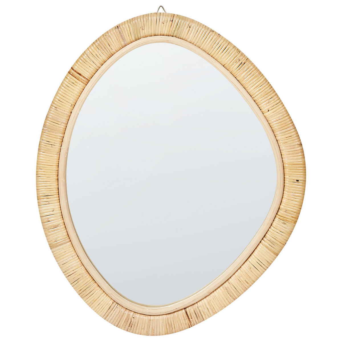 WANDSPIEGEL aus hellen Rattan 50/60 cm Zaatari - Naturfarben, Glas (50/5/60cm) - Beliani