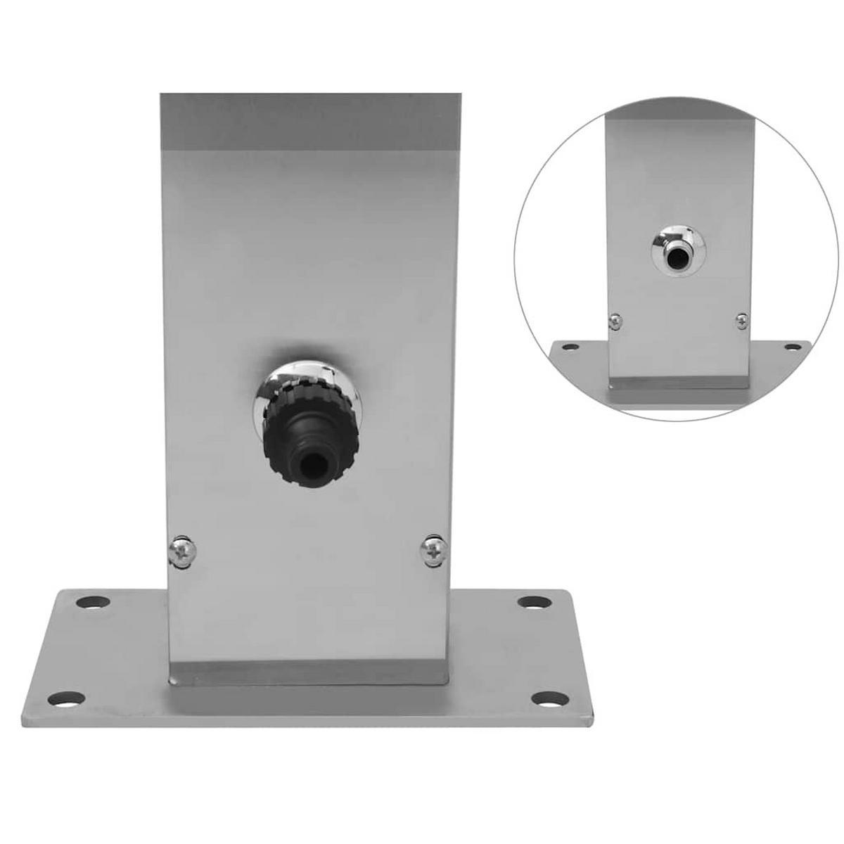 GARTENDUSCHE Edelstahl Quadratisch - Silberfarben, Metall (44/210/15cm) - vidaXL