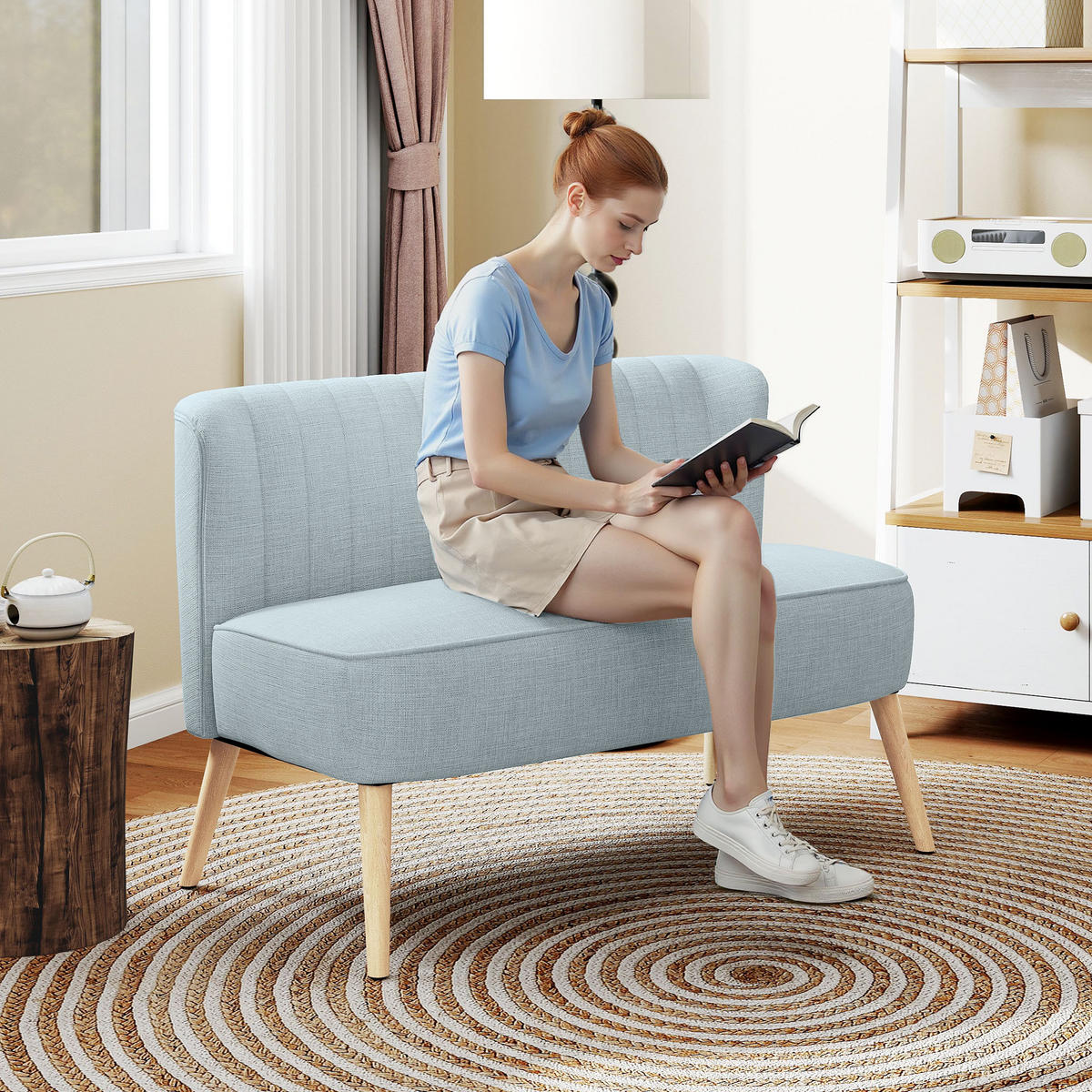 2-SITZER Sofa Grün 117.0/56.5/77.0 cm - Grün, Textil (56.5/77/117cm)