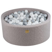 BÄLLEBAD für Kinder, Boucle, Grau - Weiß/Grau, Textil (90/90/40cm) - MeowBaby