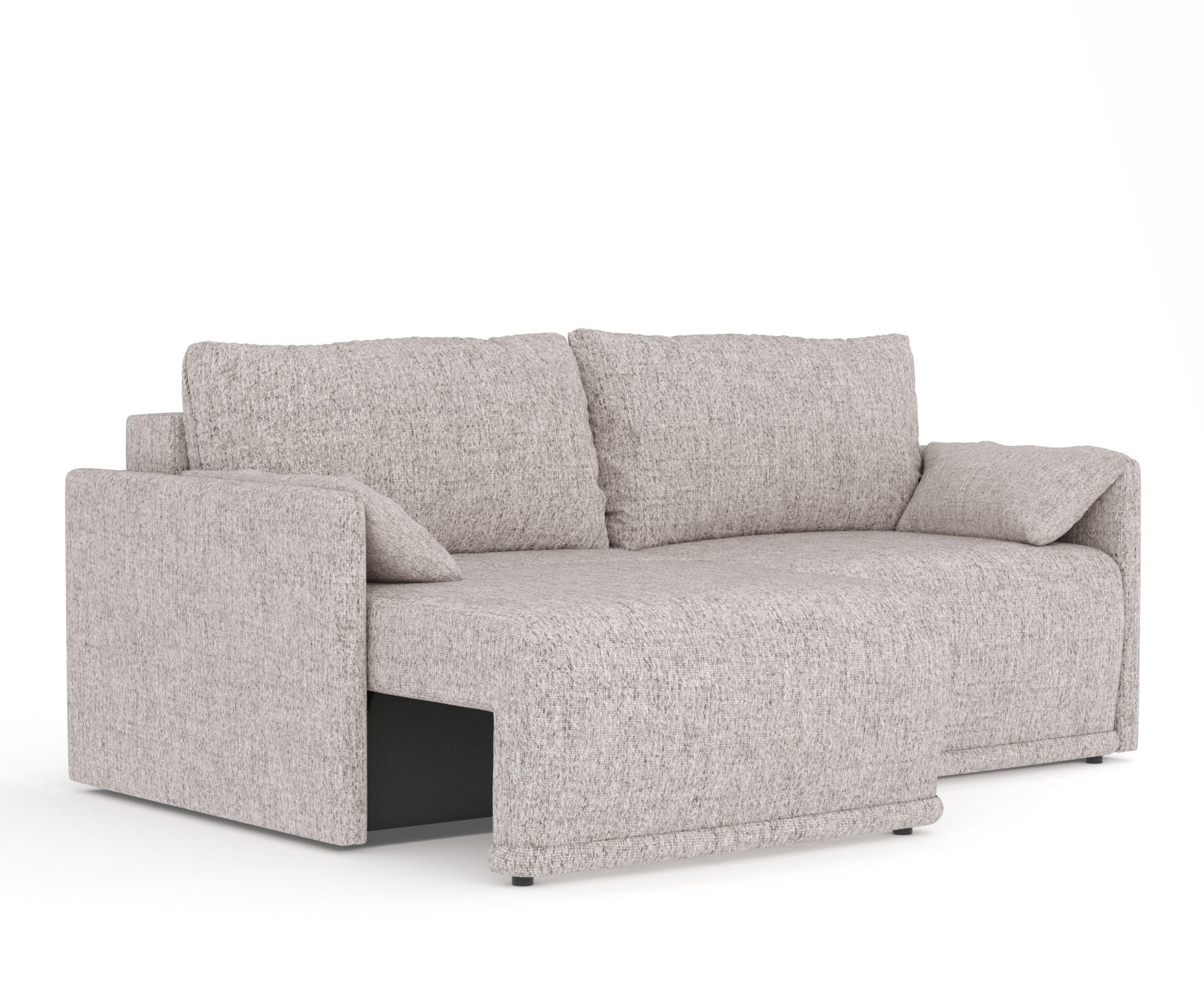 SCHLAFSOFA MIT ECKSOFA-FUNKTION Nappa Hellbraun Webstoff - Hellbraun/Schwarz, Holz/Holzwerkstoff (215/100/112cm) - Maison de Reve