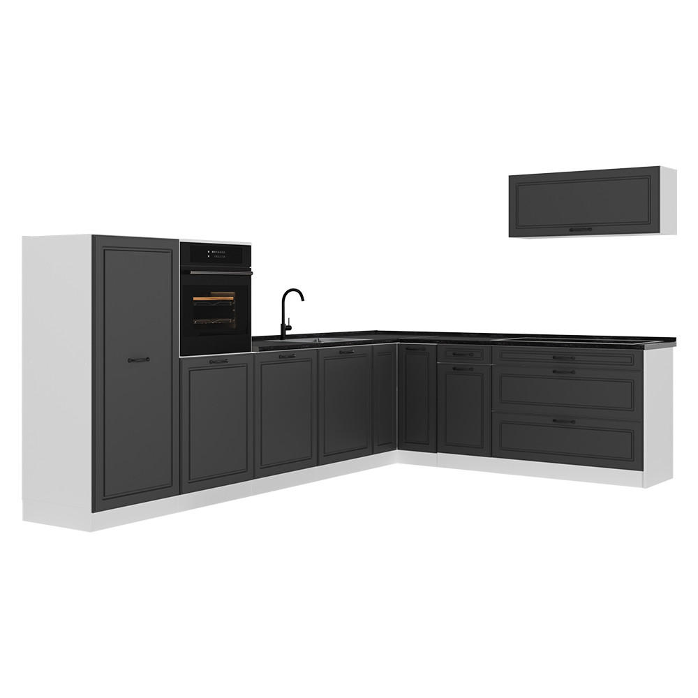 Vicco Eckküche Anthrazit, Weiß 327x143x60 cm