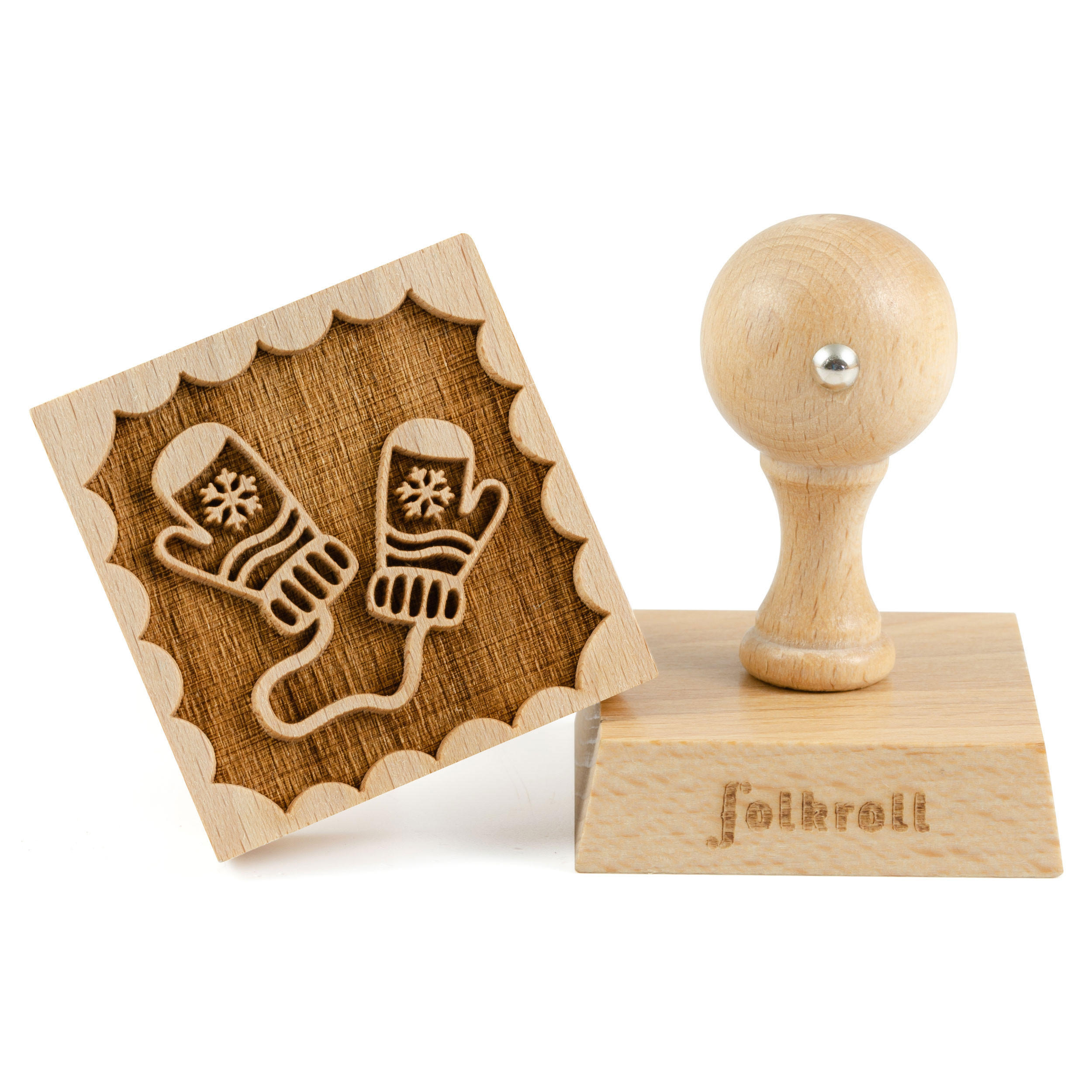 KEKSSTEMPEL Handschuhe, 55x55 mm, Buchenholz - Braun, Holz (5/7/5cm) - Folkroll