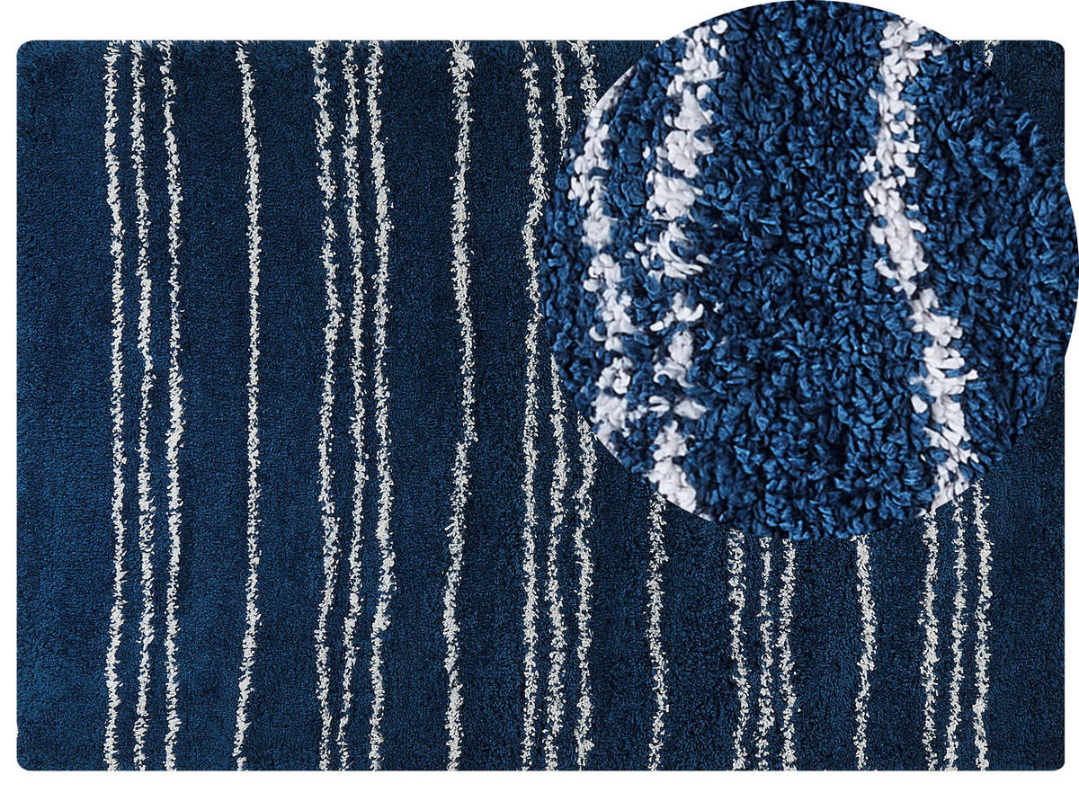 SHAGGY-TEPPICH Tashir 230/160 cm - Blau, Kunststoff (160/230cm) - Beliani