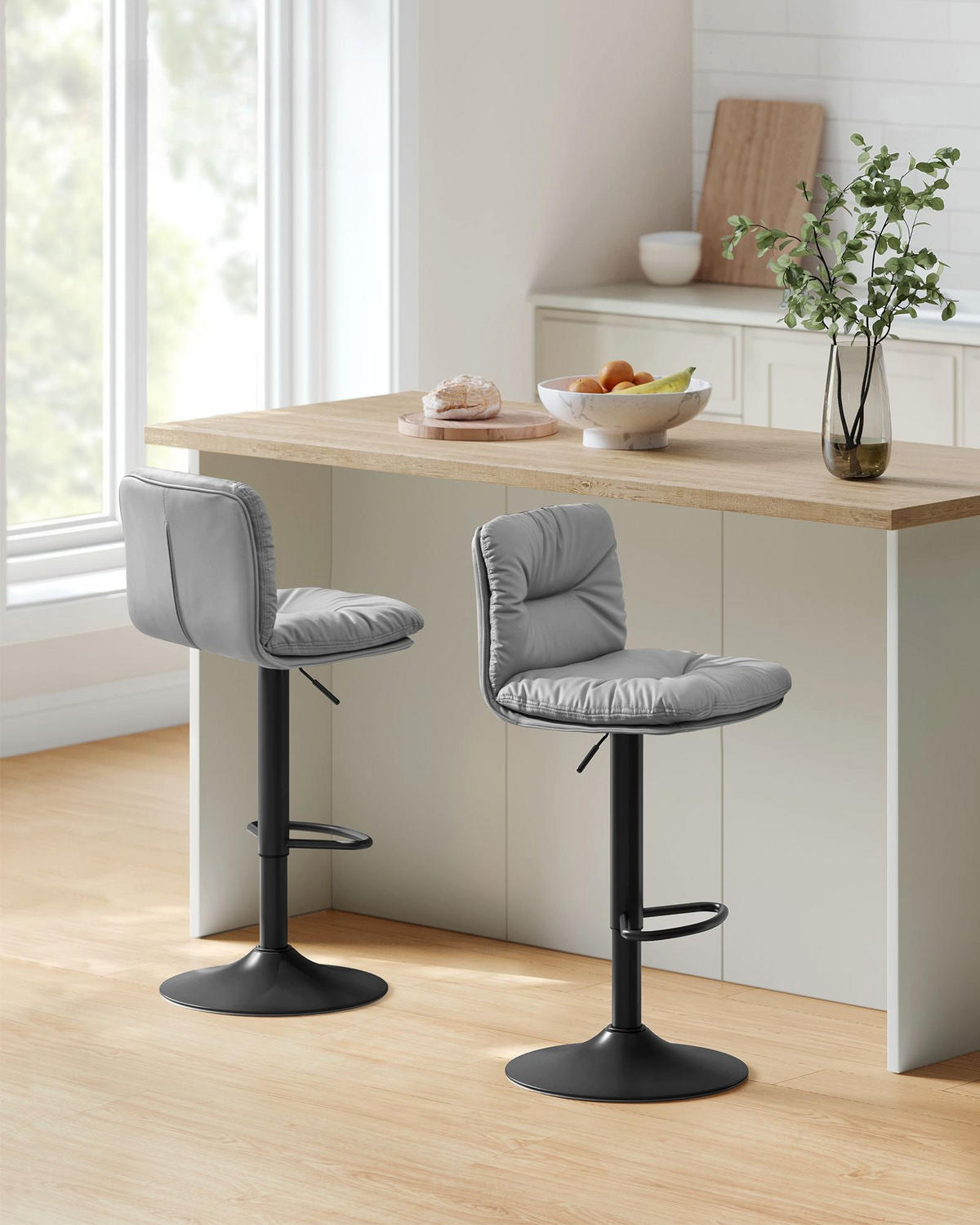 BARHOCKER MORONI 2ER-SET - Grau, Textil (41/110/47cm) - Hansiro