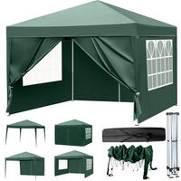 FALTPAVILLON 3x3m Grün mit 4 Seitenteilen - Grün, Textil (300/255/300cm)