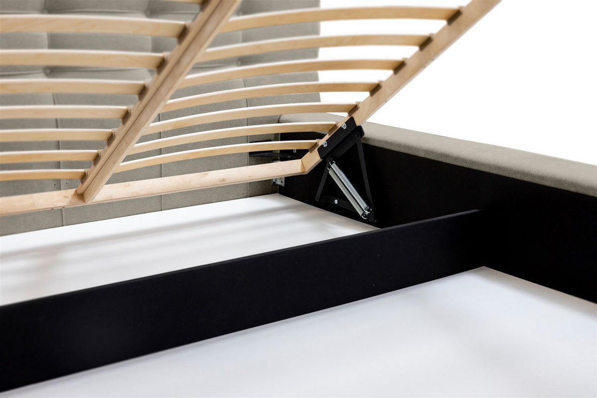 POLSTERBETT Antonio In Ditra - Beige, Holzwerkstoff/Textil (140/200cm) - Fun Möbel