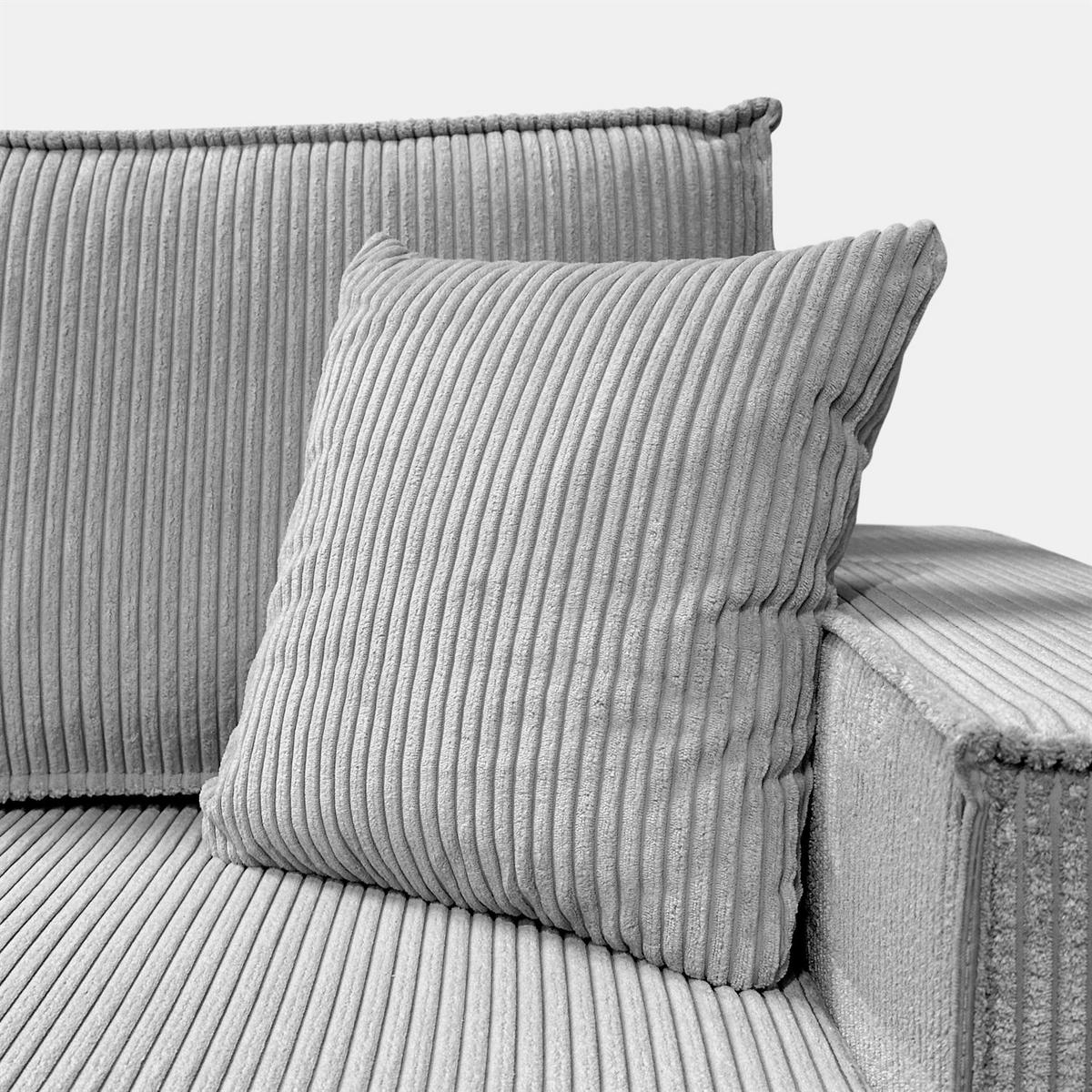 GEPOLSTERTES Ecksofa CARLOS L, Poso 110 - Hellgrau, Textil (247/143cm) - Lookway