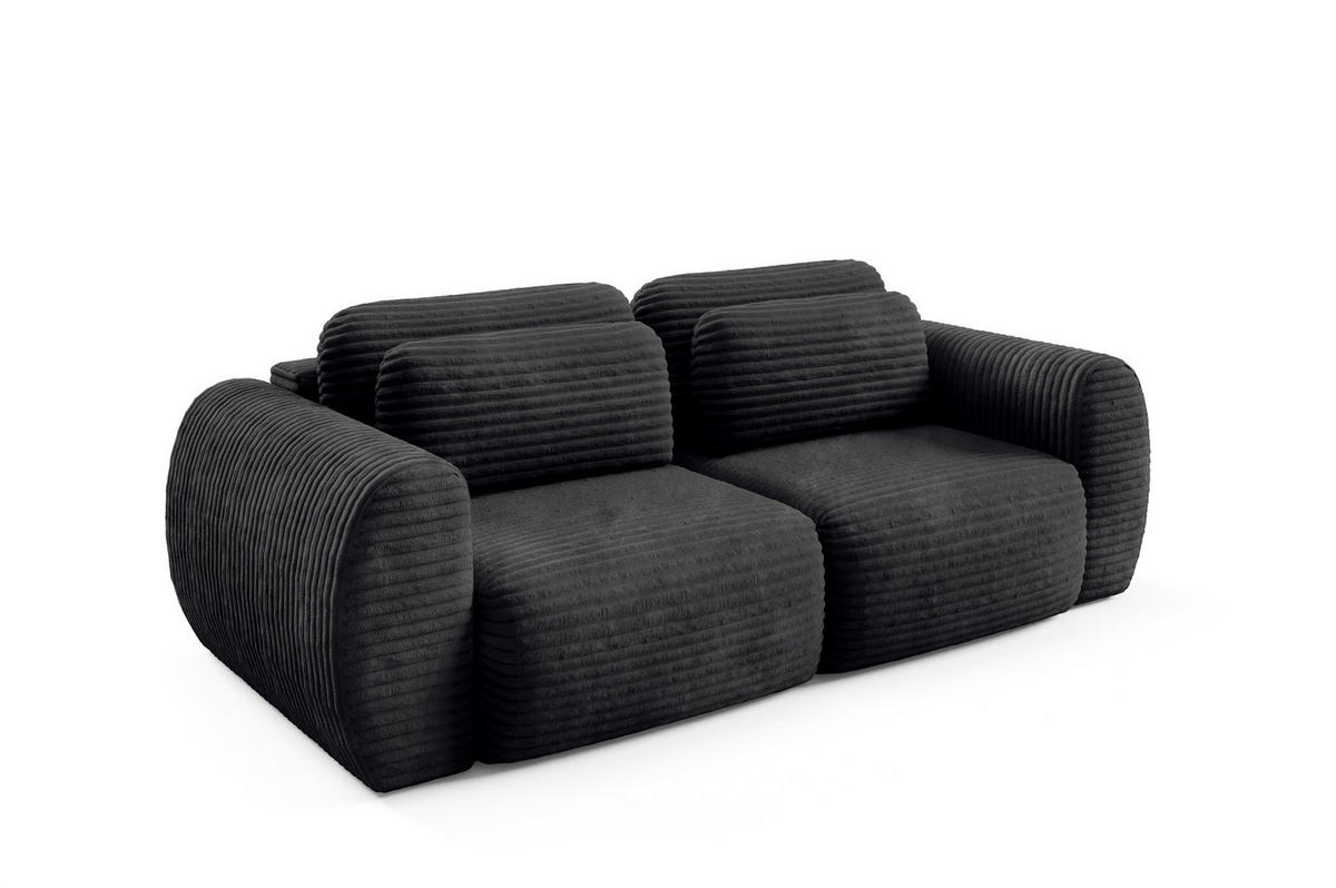 SCHLAFSOFA Simone - Schwarz, Holzwerkstoff/Textil (266/95/110cm) - Fun Möbel