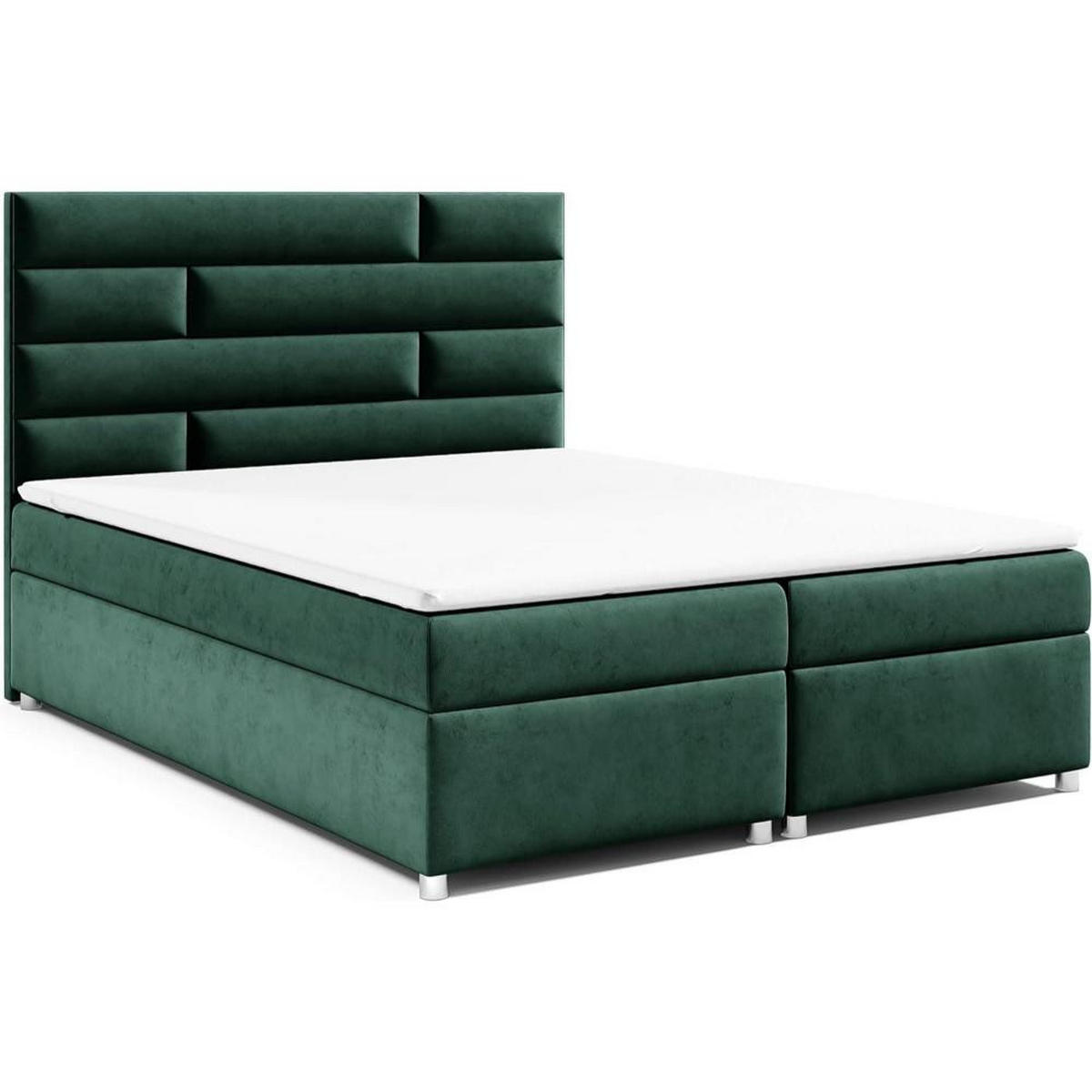 BOXBETT mit Bettkasten Trinity K-5 Bonellfederkern inkl. Topper - Grün, Holz/Holzwerkstoff (140/200cm) - Best For Home