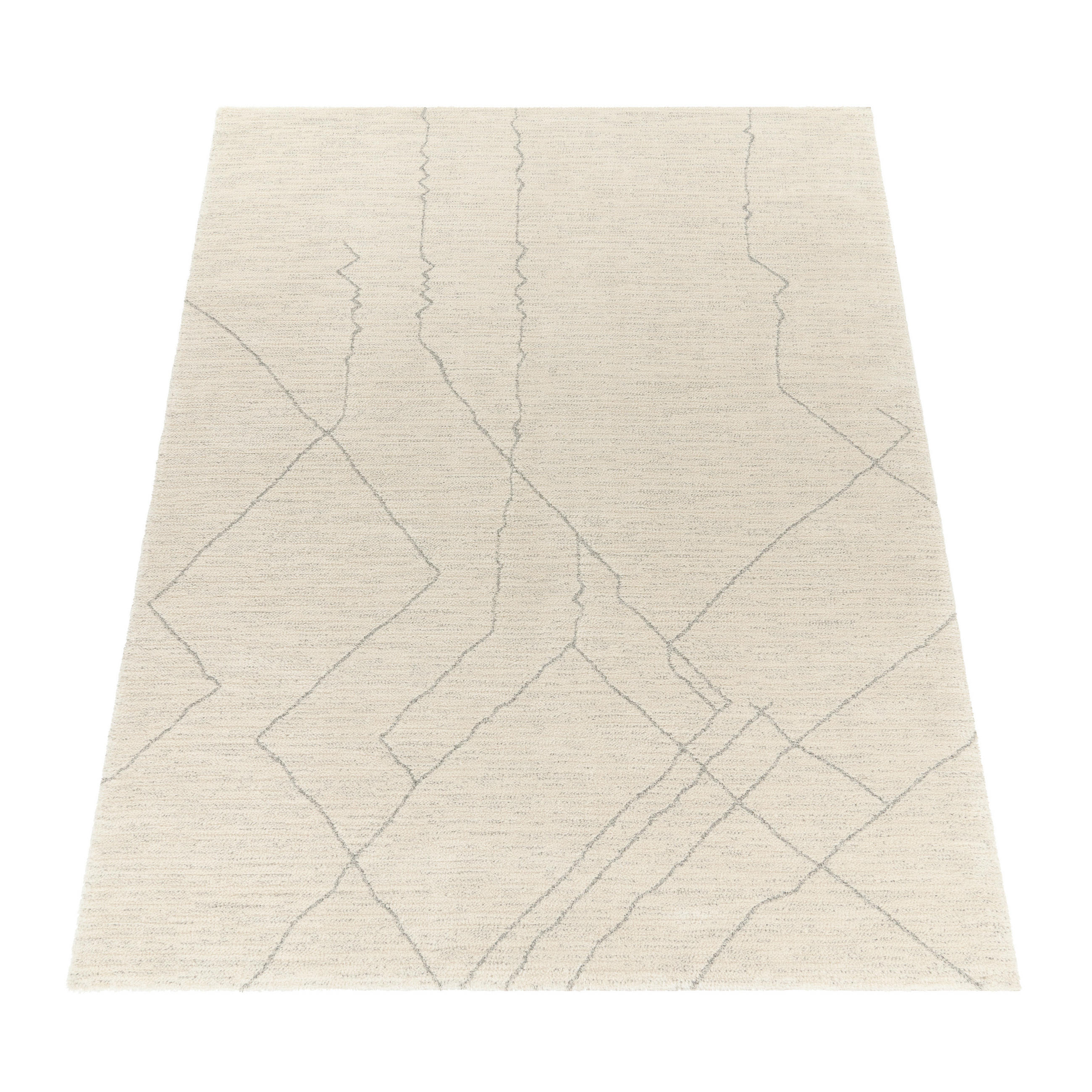 Paco Home Kurzflorteppich Creme 120x170 cm