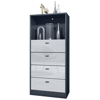KOMMODE Pino Fronten in Weiß Hochglanz - Weiß Hochglanz, Holzwerkstoff (56/125/36cm) - Vladon