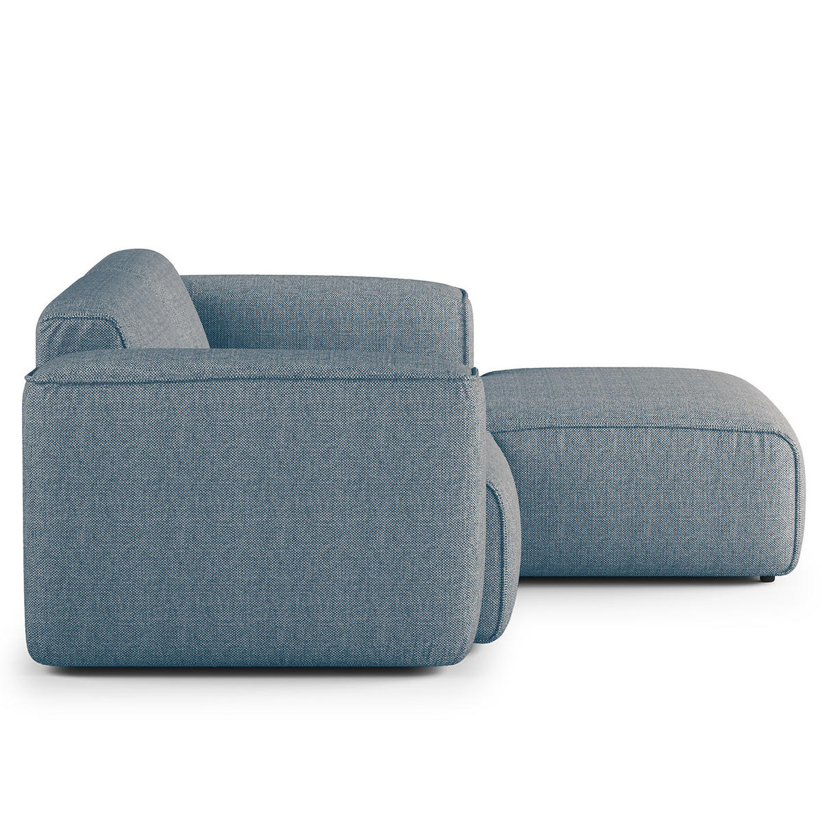 ECKSOFA mit XL-Longchair - Blaugrau/Schwarz, Kunststoff/Textil (260/171cm) - home24
