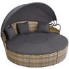 RATTAN SONNENINSEL Santorin,variabel aufstellbar,natur - Naturfarben, Kunststoff (171/136/175cm) - tectake