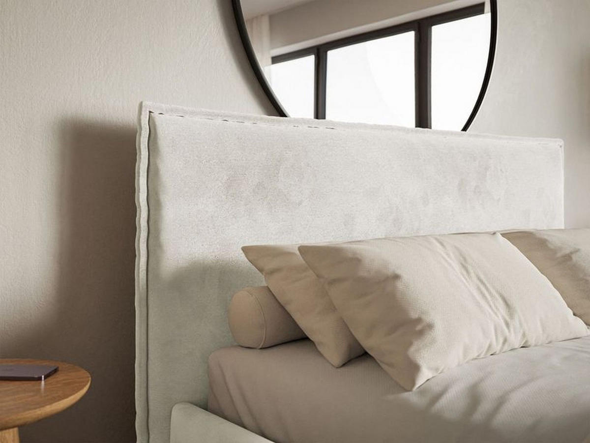 POLSTERBETT Softie Slim Greige Velours 160x200 - Taupe, Textil (160/200cm) - Selsey