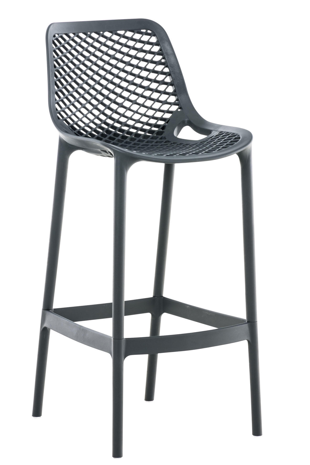 BARHOCKER modern Dunkelgrau LORL Kunststoff 105x45x53 cm - Dunkelgrau, Kunststoff (45/105/53cm) - DELUKE