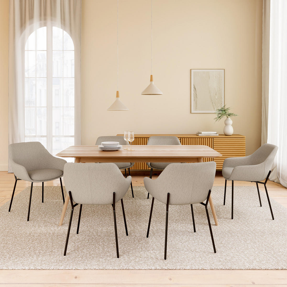 ESSTISCH - Massivholz - Eichefarben, Holz (90/180/75cm) - home24