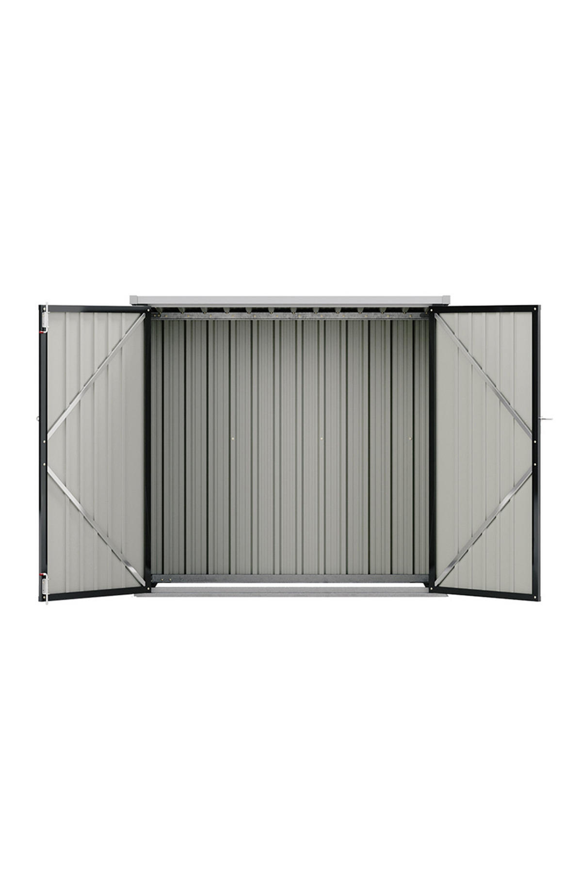 GARTENHAUS Gerätehaus aus Metall in Anthrazit, Outdoor-Patio-Aufbewahrungsschuppen Praktische Doppeltürkonstruktion Einfache Montage 143 x 87 x 135 cm - Anthrazit, Metall (143/135/83cm) - Livingandhome