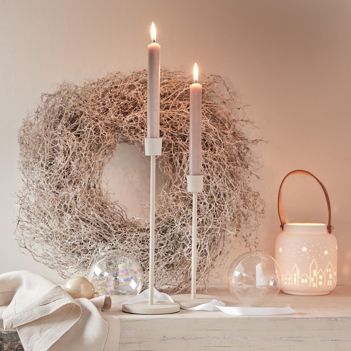 KERZENHALTER Highlight - Beige, Metall (10/30/10cm) - Butlers