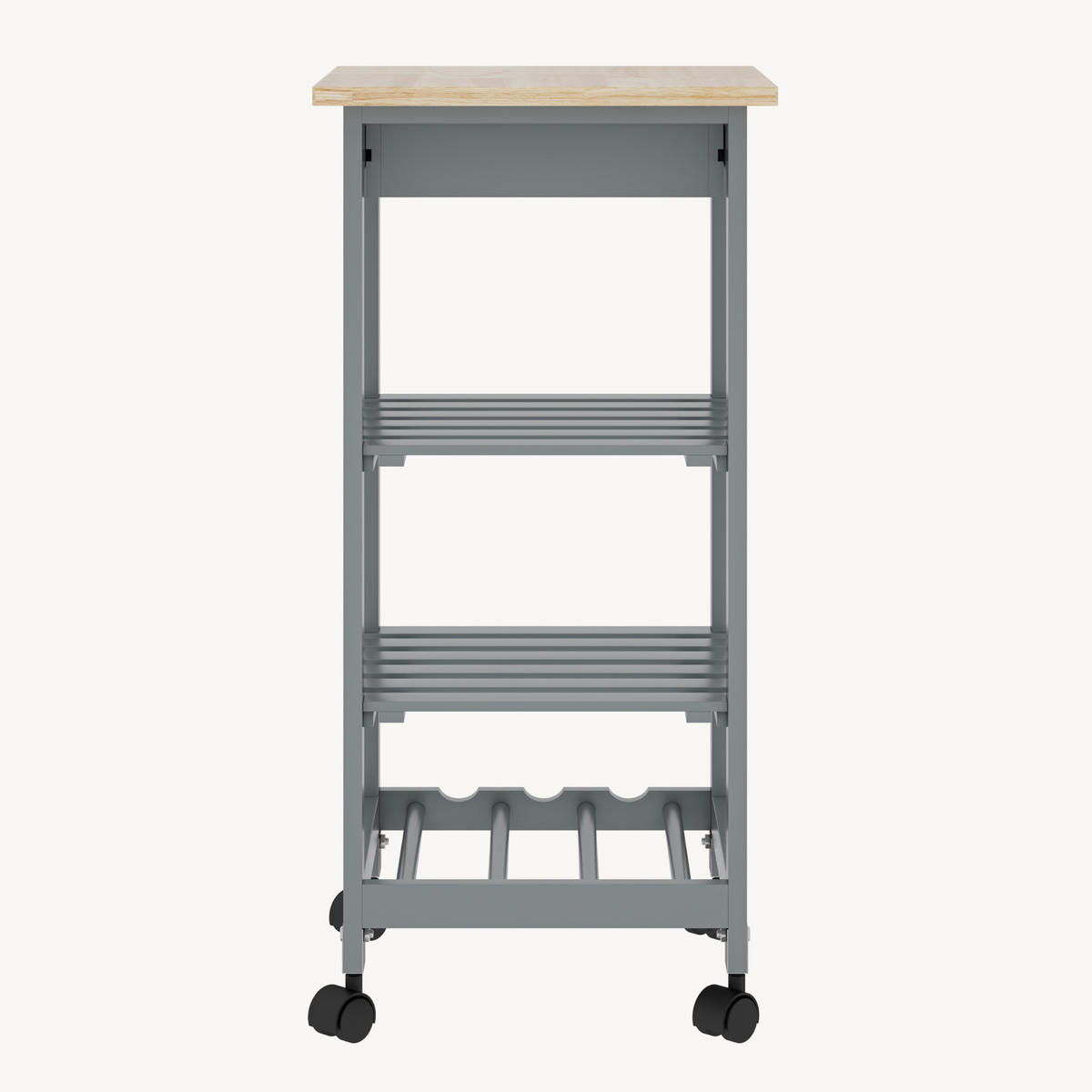 SERVIERWAGEN Biel - Dunkelgrau, Holzwerkstoff (37/76/37cm) - [en.casa]