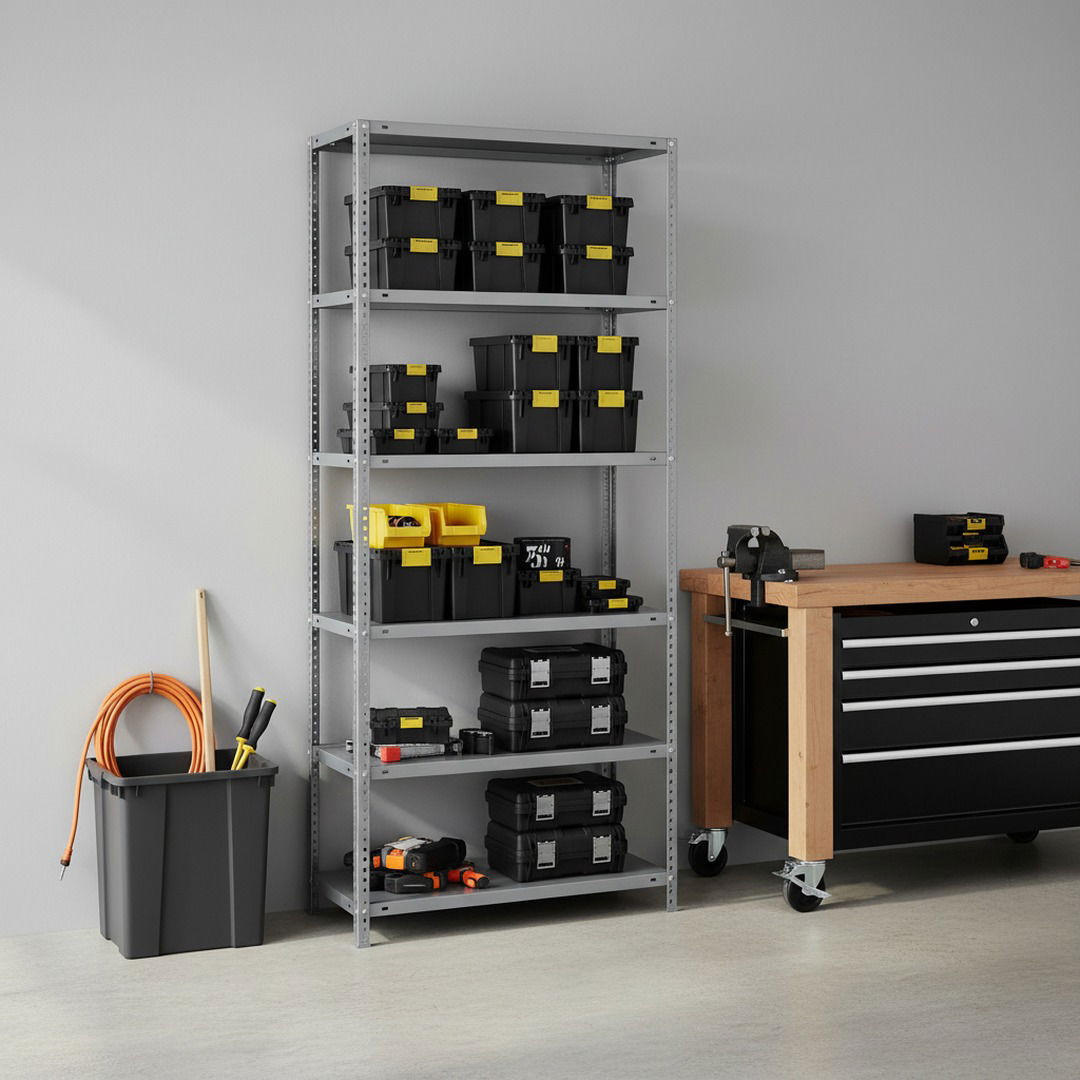 SCHRAUBREGAL PANDA TALL | HxBxT 200x80x40cm | 6 Fachböden | Fachlast 100kg | Verzinkt - Silberfarben, Metall (80/200/40cm) - PROREGAL